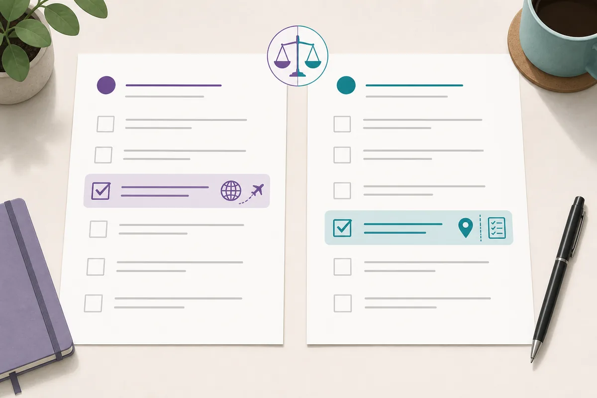 Two illustrative Rice Purity Test checklists showing that numbered questions can differ between versions